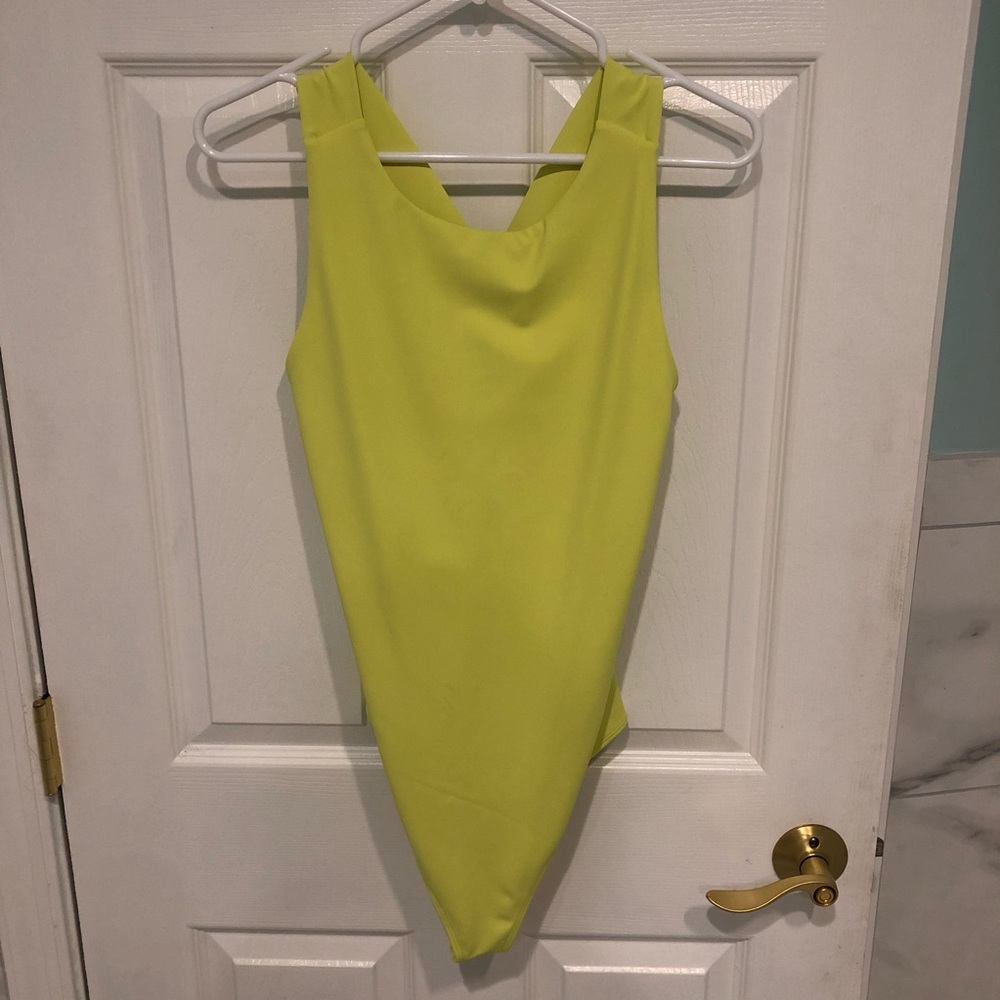 Express neon green/yellow bodysuit